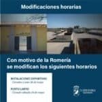 Cambios en los horarios del Punto Limpio y las instalaciones deportivas por la Romería