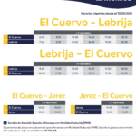 Nuevos horarios de autobuses entre El Cuervo, Lebrija y Jerez a partir del 10 de septiembre