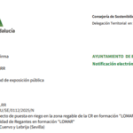 Publicada la notificación de exposición pública del proyecto de riego “LOMAR” en El Cuervo y Lebrija