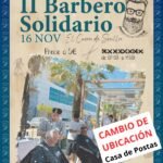Cambio de ubicación del II Barbero Solidario por previsión de lluvia